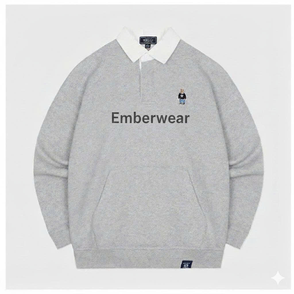 Áo sweater kiểu polo from rộng - NTV014