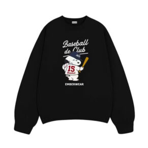 Áo Sweater Emberwear Local Brand Dáng Rộng Nỉ Nhung Cho Nam Và Nữ In Hình BASEBALL
