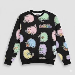 Áo Sweater "Emberwear" Pastel Cats – Năng Động & Đáng Yêu