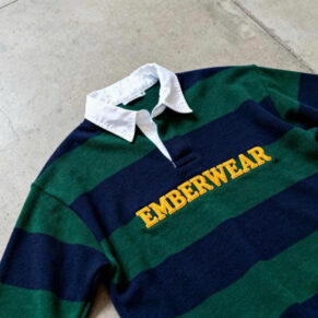 Áo Polo Dài Tay Rugby Stripe - Emberwear Vintage Edition (Green/Navy)